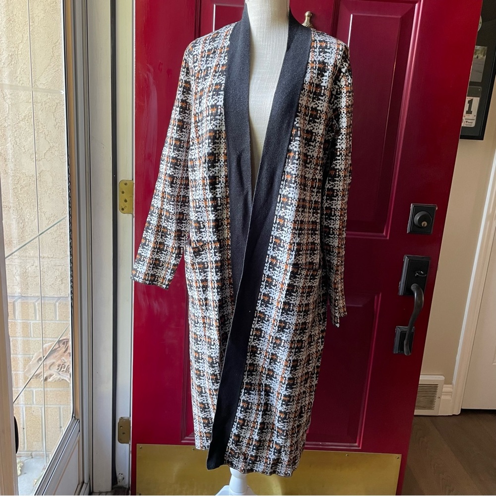 Christian Siriano Long Loose Open Women's Sweater Coat Cardigan - Size XL